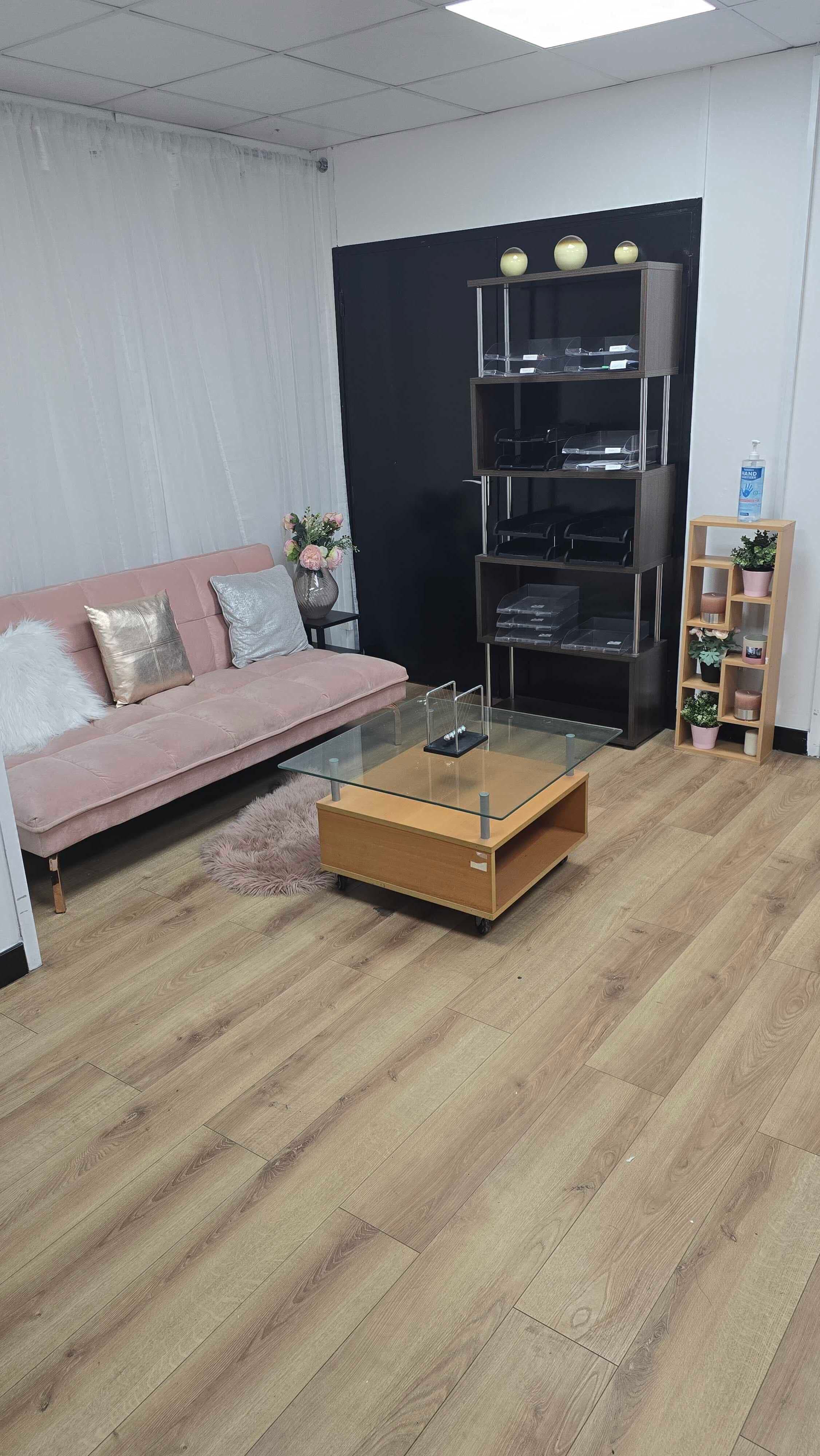 Reception lounge with seating